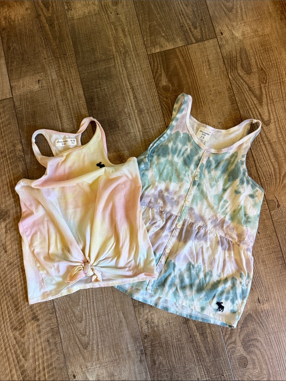 abercrombie kids Pastel Tie-Dye Tank Tops - Pink, Yellow & Blue